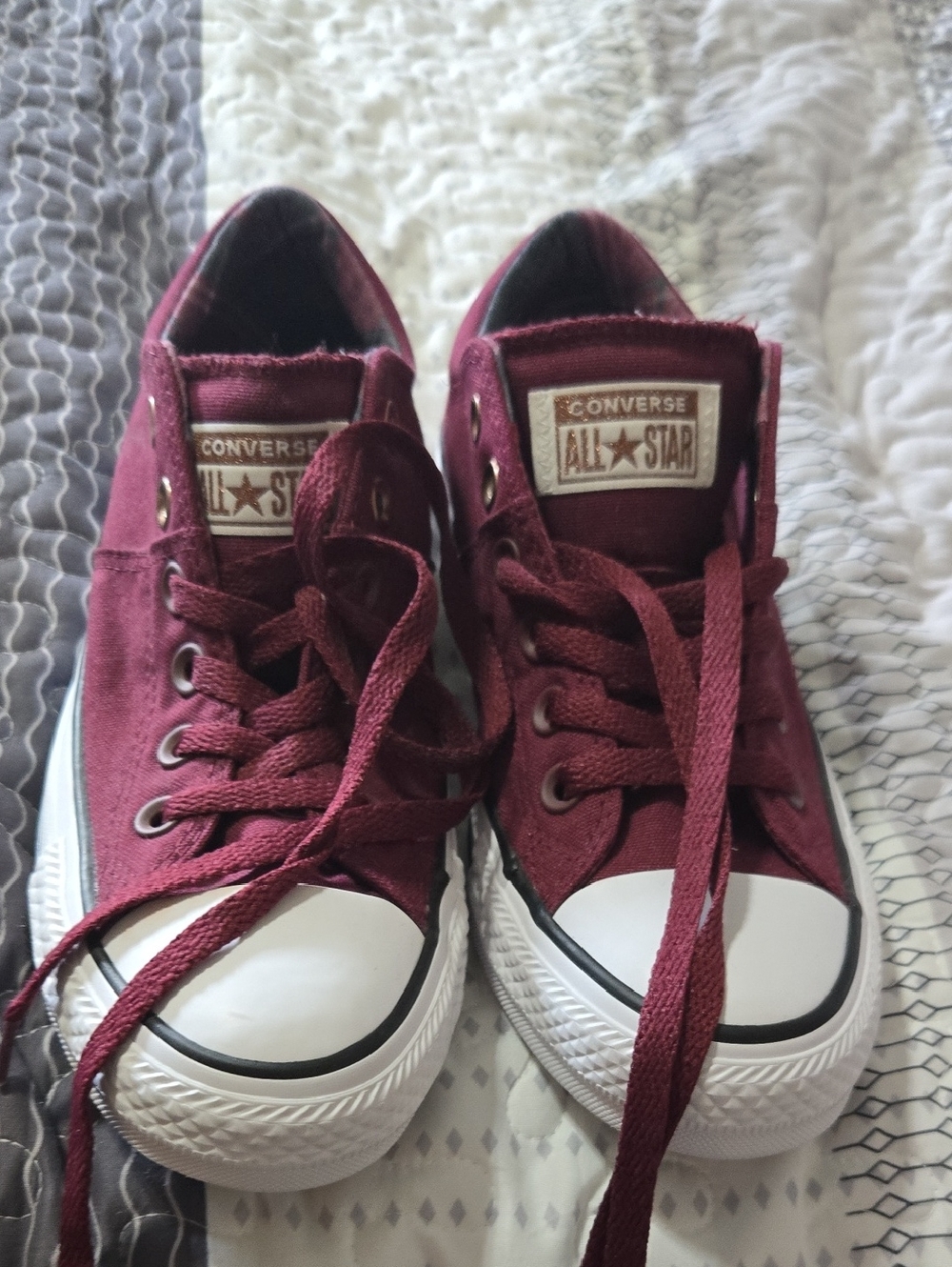 Converse Burgundy Canvas Low-Top Sneakers